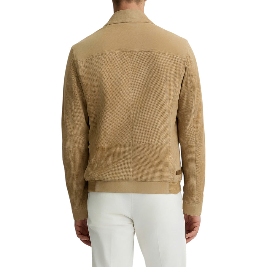 Giacca uomo in suede puntinato