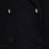 Giacca donna in maglia jacquard con spilla