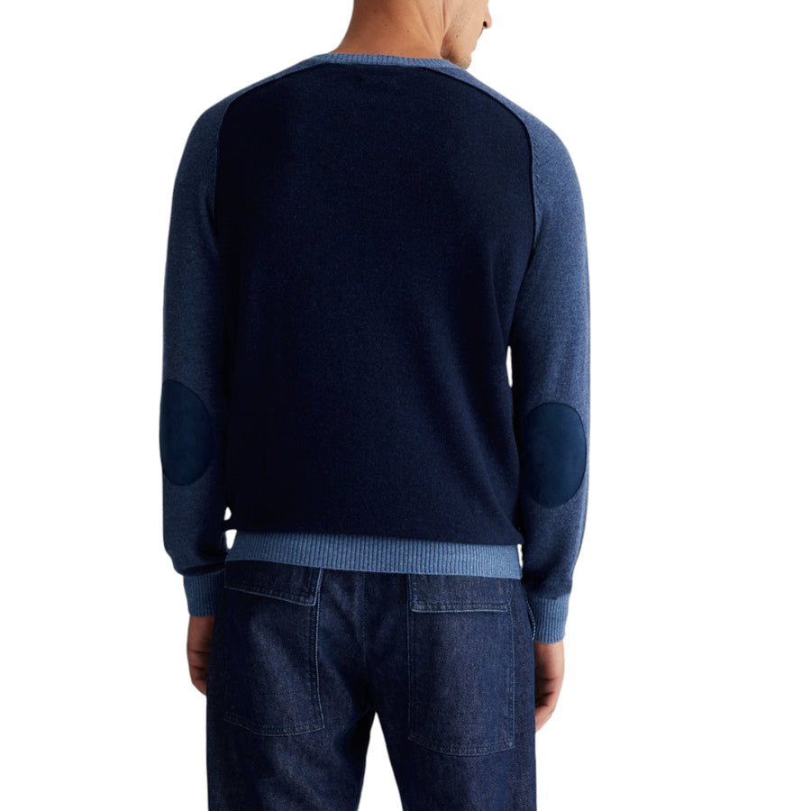 Maglia blu in lana e cashmere