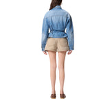Giubbino in denim con cintura