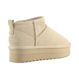 Stivale donna invernale con suola platform in pelle scamosciata