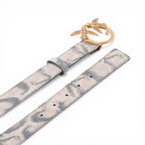 Cintura donna con stampa pitone e fibbia Love Birds 3 cm
