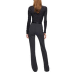 Pantaloni donna flared in punto stoffa