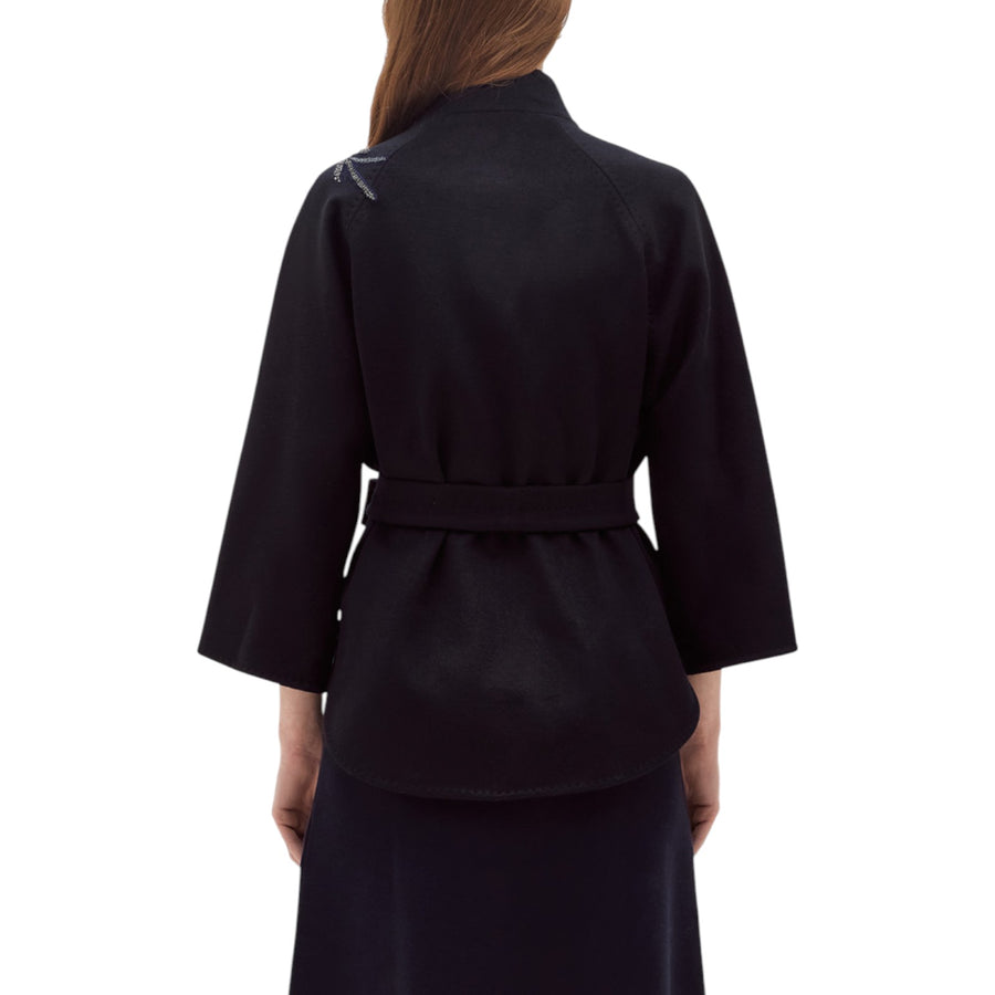 Cappotto donna corto in panno con ricamo