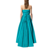 Abito donna lungo elegante con cinturina gioiello
