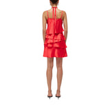 Abito donna in raso con balze