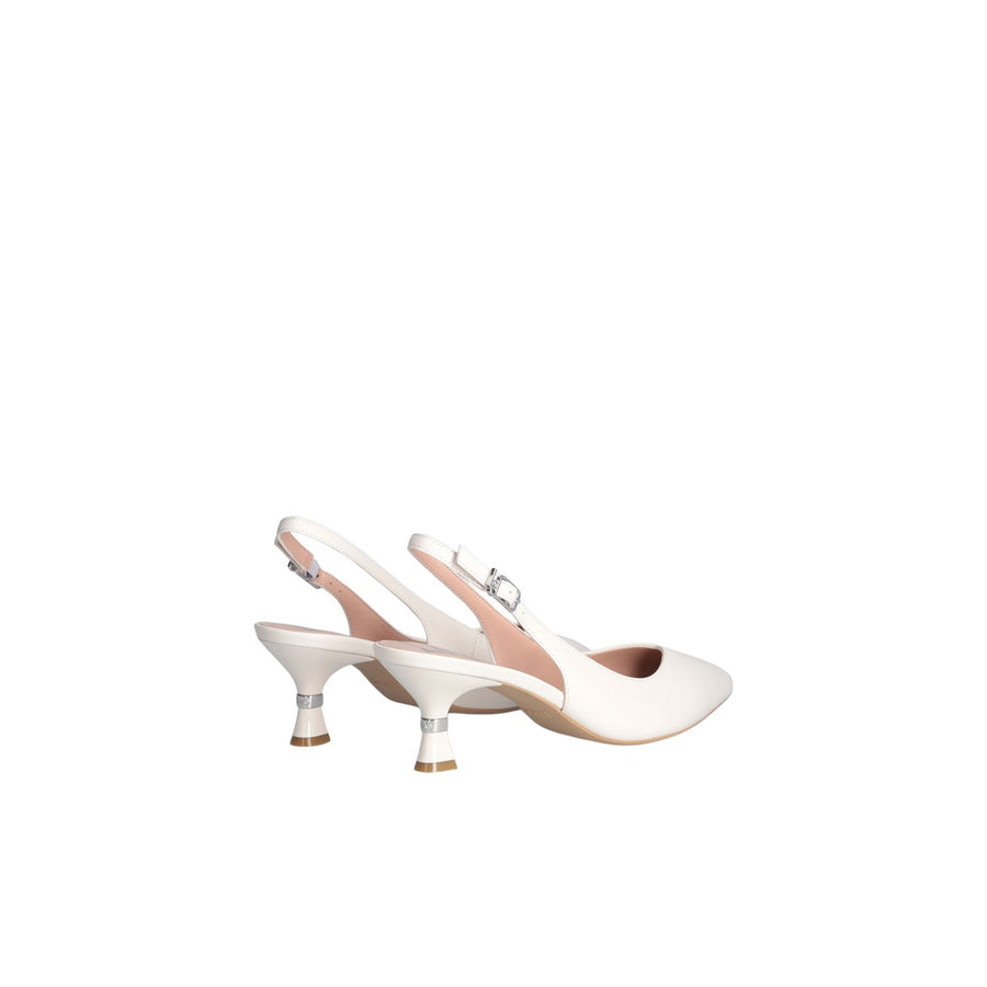 Slingback donna tacco basso in pelle