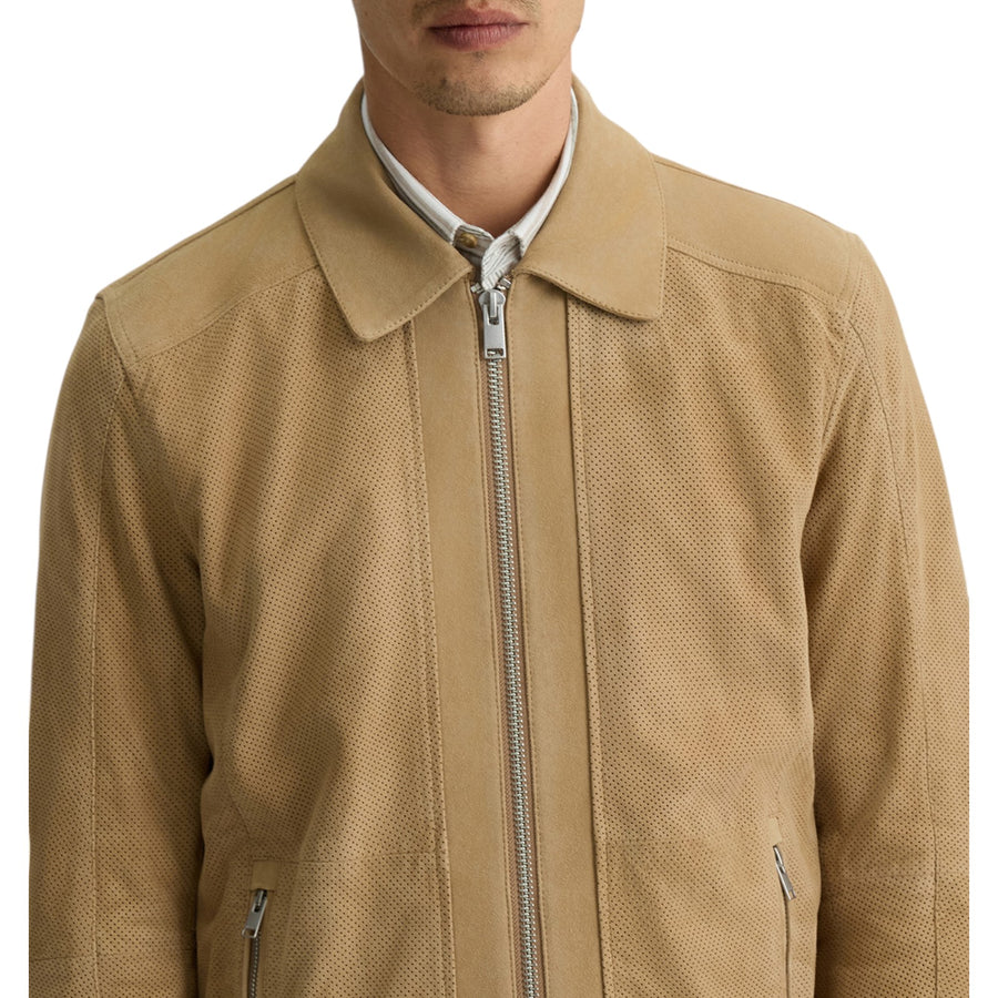Giacca uomo in suede puntinato