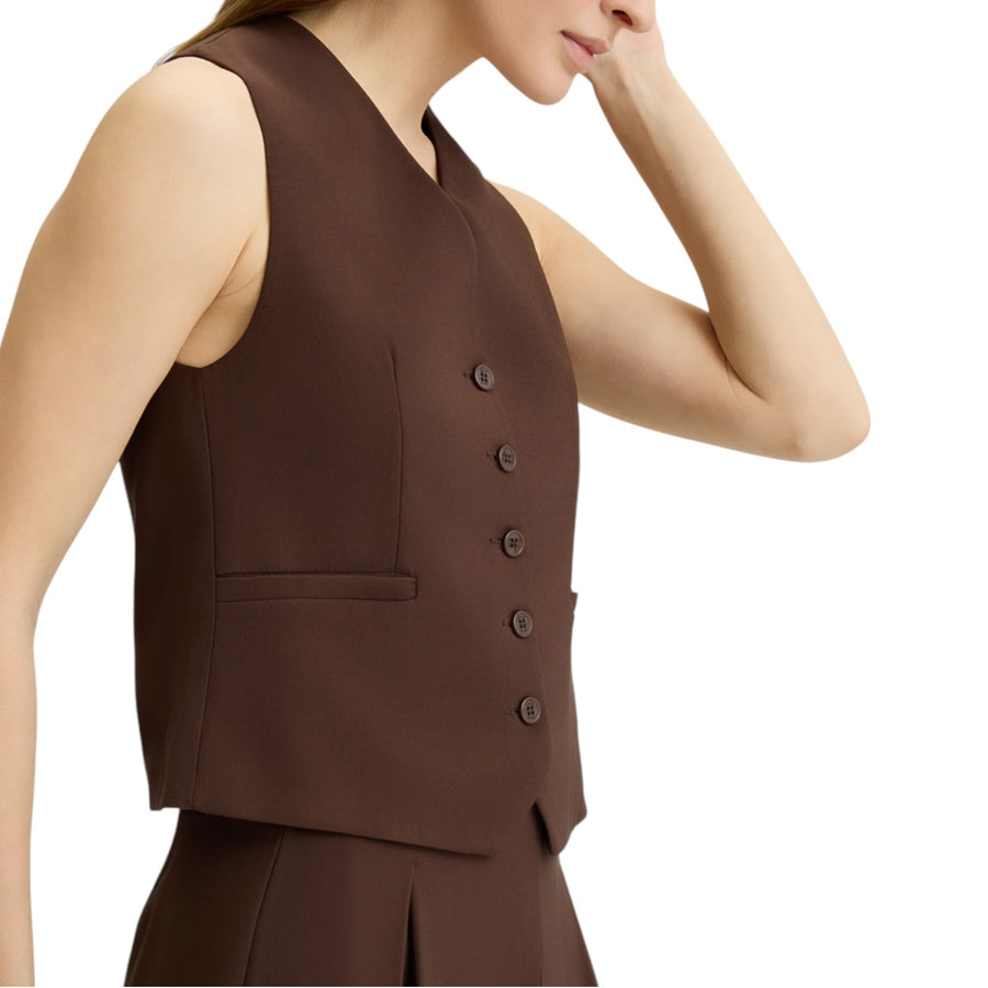 Gilet donna elegante in twill