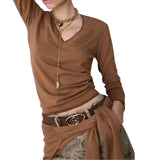 Maglia donna con scollo a V