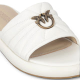 Ciabatte donna in nappa trapuntata con logo Love Birds