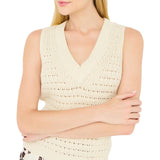 Top donna con dettagli in twill stampato