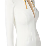 Abito donna in crêpe leggero con catena gioiello