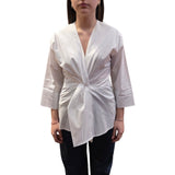 Camicia donna con arricciatura davanti