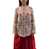 Giacca donna con rifiniture floreali