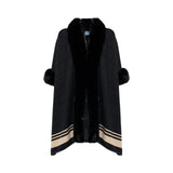 Cappa donna in maglia con faux fur