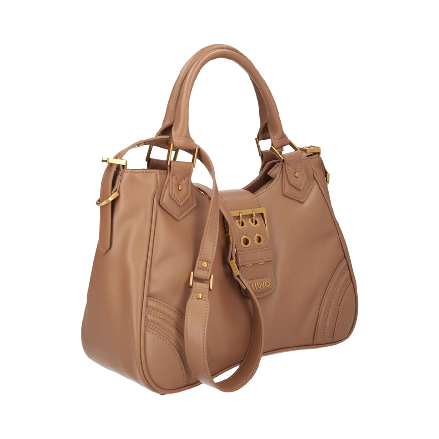 Borsa donna tote con placca logo