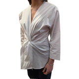 Camicia donna con arricciatura davanti