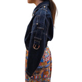 Giacca donna in denim con bottoni