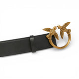 Cintura alta Love Birds in pelle 4cm