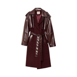 Trench donna in misto ecopelle