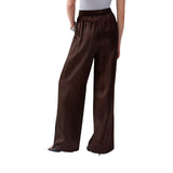 Pantaloni donna in raso con spacchetti