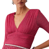 Abito donna  lungo plissé in lurex