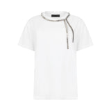 T-shirt donna oversize con ricami gioiello