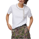 T-shirt donna oversize con ricami gioiello