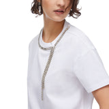T-shirt donna oversize con ricami gioiello