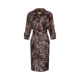 Trench donna in duchesse con stampa alligatore