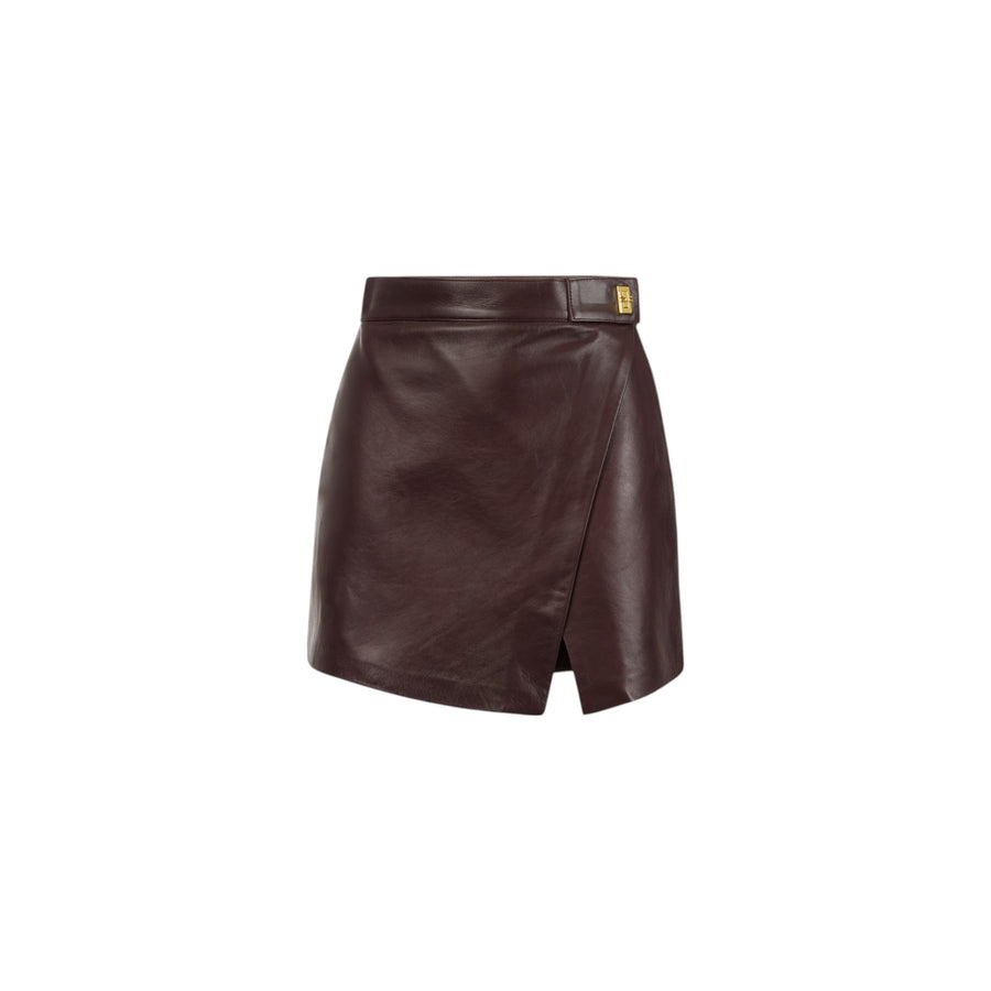 Minigonna donna in pelle nappata