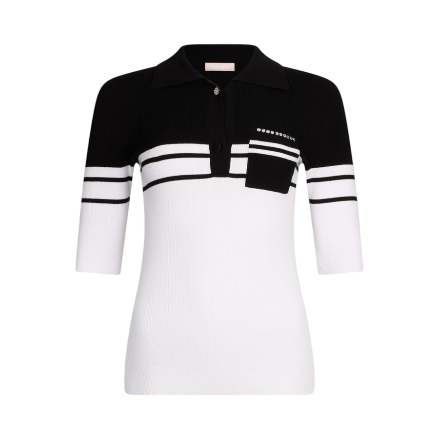 Polo donna in maglia a righe