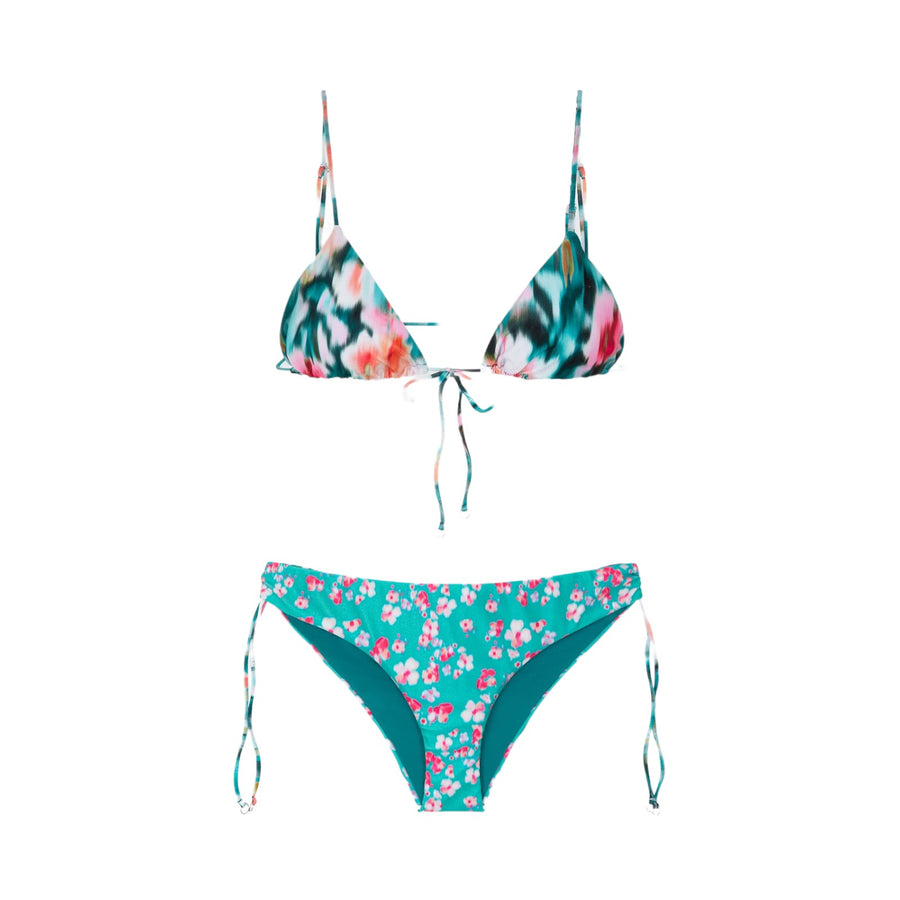 Bikini donna triangolo e slip regolabile coprente glitch