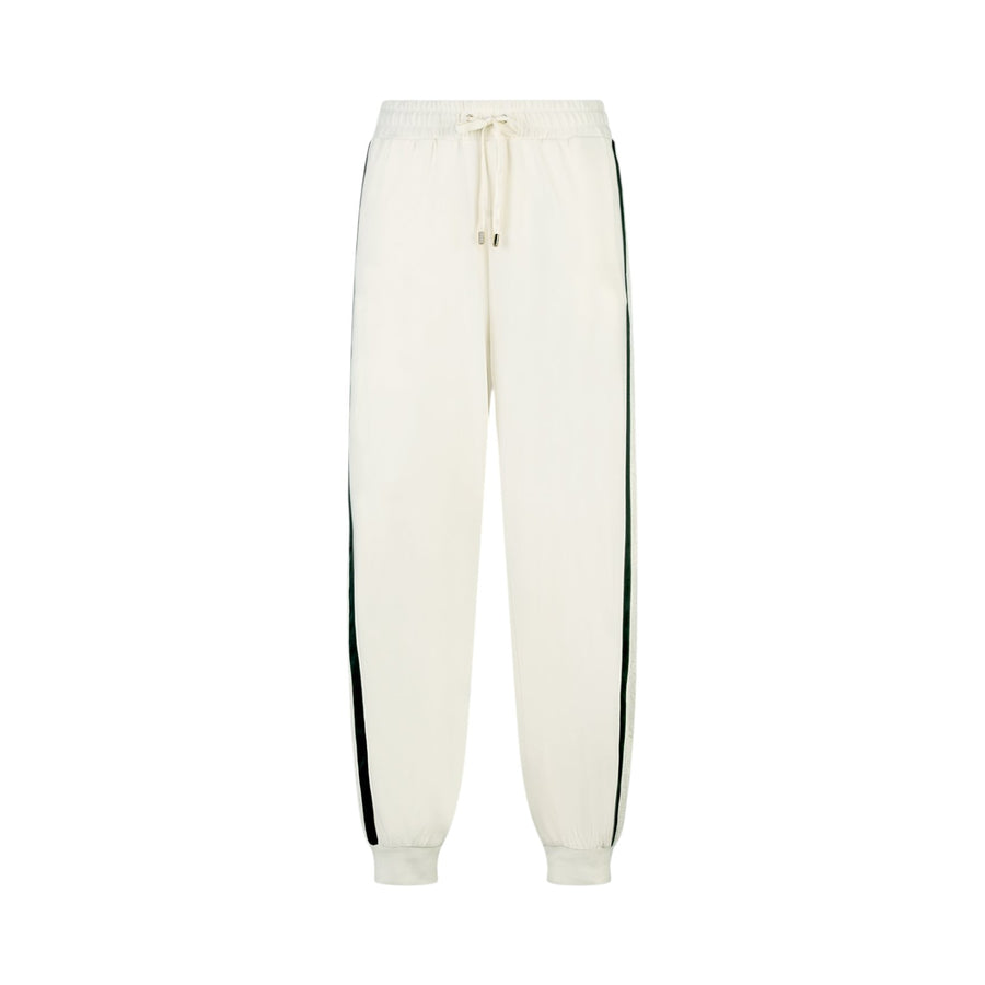 Pantaloni donna jogging in felpa con pizzo