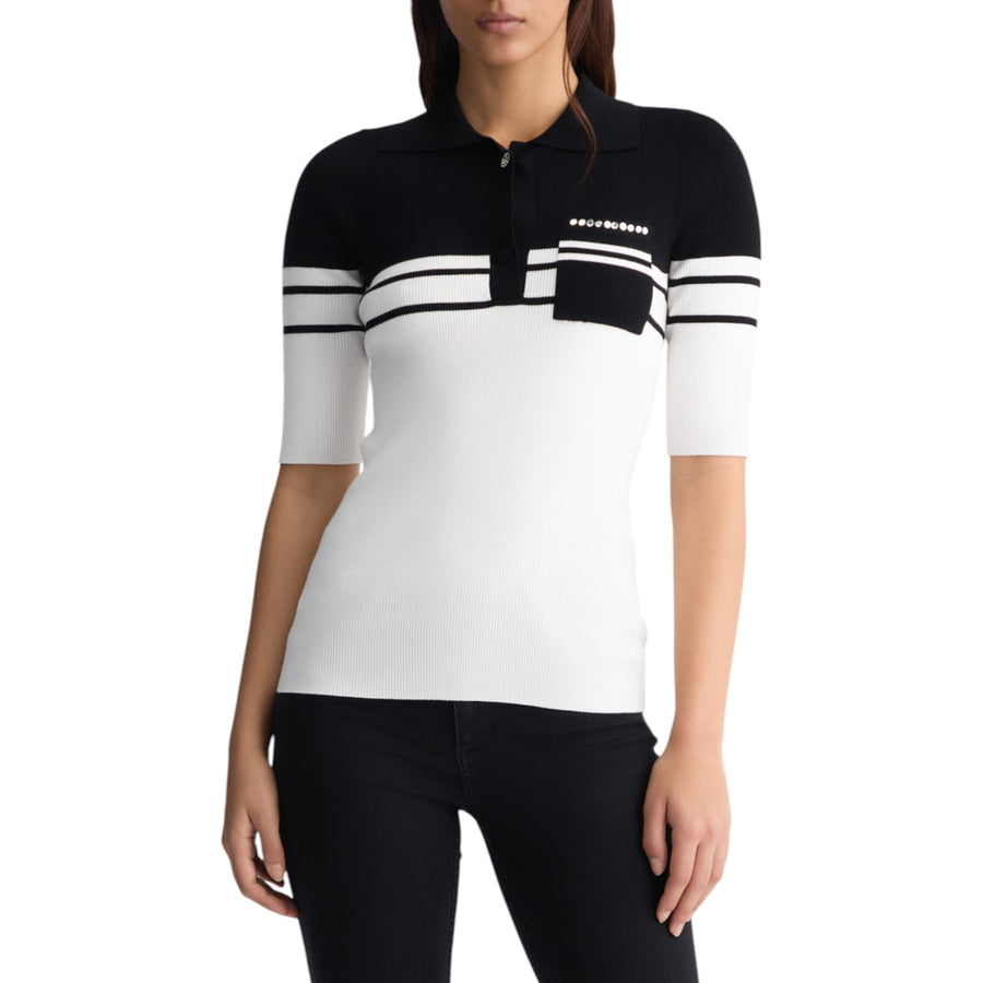 Polo donna in maglia a righe