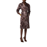 Trench donna in duchesse con stampa alligatore