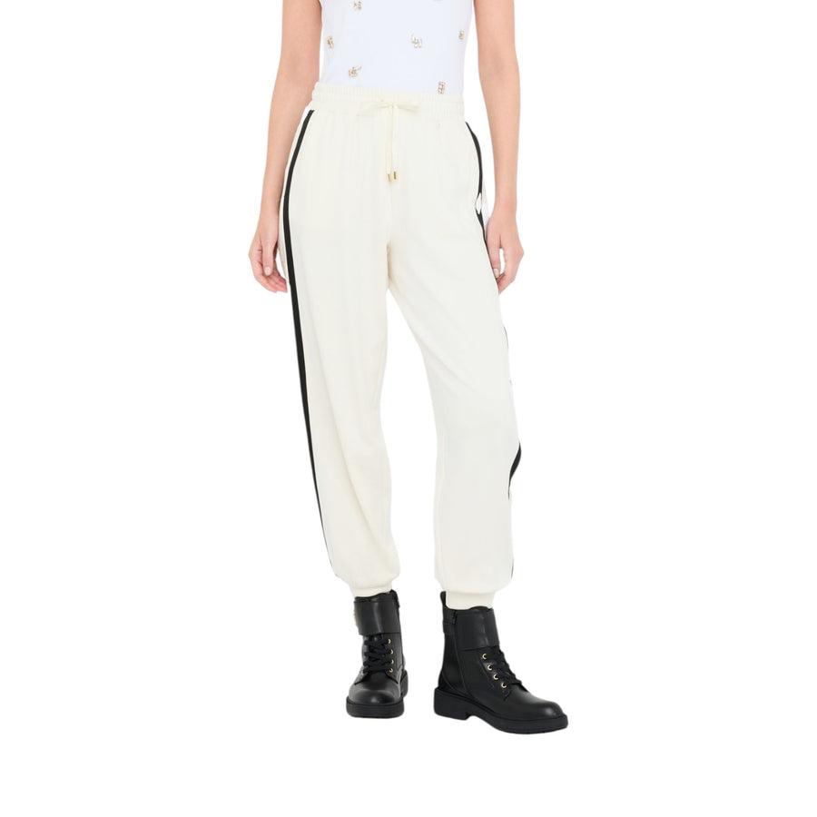 Pantaloni donna jogging in felpa con pizzo