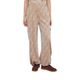 Pantaloni donna jogging in ciniglia con logo