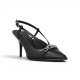 Décolleté donna sling-back in nappa con cinturini e tacco stiletto