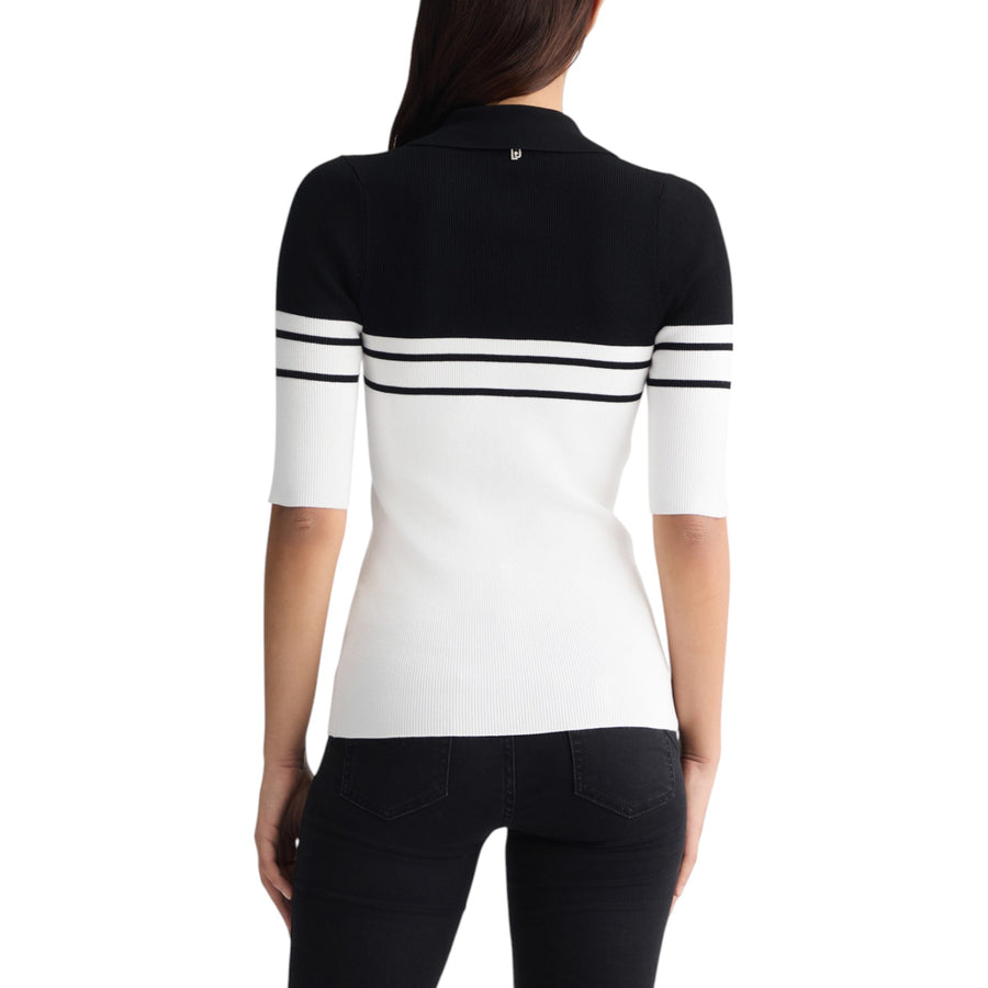 Polo donna in maglia a righe