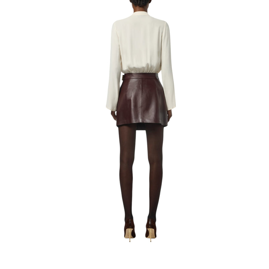 Minigonna donna in pelle nappata