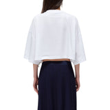 T-shirt donna in jersey con patch cristalli