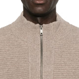 Cardigan uomo a coste con zip