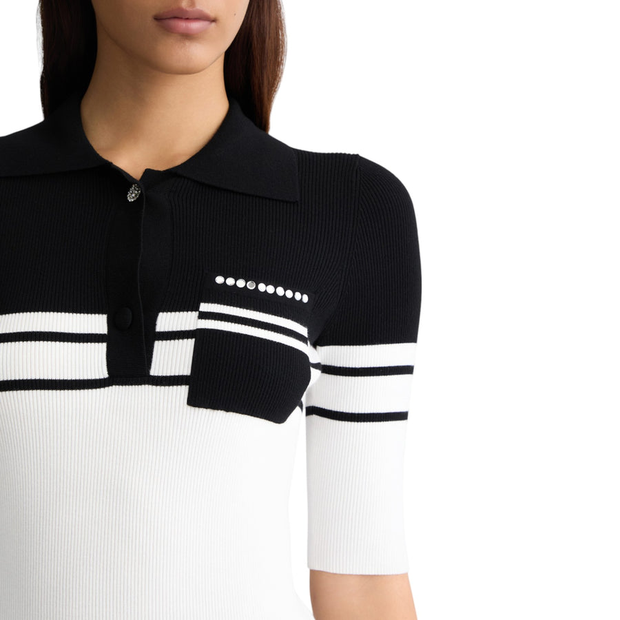 Polo donna in maglia a righe