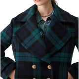 Cappotto donna doppiopetto corto tartan