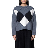 Maglia donna jacquard girocollo