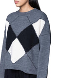 Maglia donna jacquard girocollo