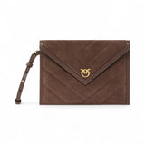 Bustina donna in pelle scamosciata con logo Love Birds