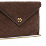 Bustina donna in pelle scamosciata con logo Love Birds